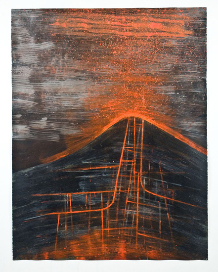 D-744, 2013, mixed media on paper, 50 x 38 inches