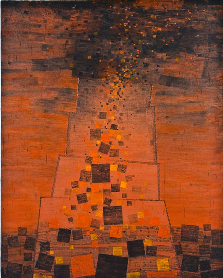 Zuggurat, 2009, oil on canvas, 45 x 36 inches